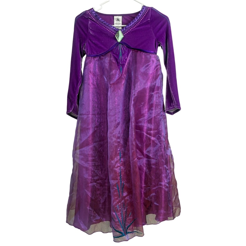 Disney Frozen 2 Anna Queen of Arendelle Costume Dress Kids US 7/8 Purple Velvet